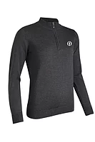 g.THE OPEN AMIRA The Open Quarter Zip Merino Lightweight Golf Sweater - Charcoal Marl