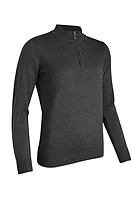 g.AMIRA Quarter Zip Merino Lightweight Golf Sweater - Charcoal Marl
