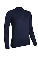 g.AMIRA Quarter Zip Merino Lightweight Golf Sweater - Navy