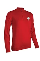 g.RYDER CUP AMIRA Ryder Cup Quarter Zip Merino Lightweight Golf Sweater - Garnet