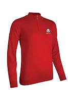 g.RYDER CUP AMIRA Ryder Cup Quarter Zip Merino Lightweight Golf Sweater - Garnet