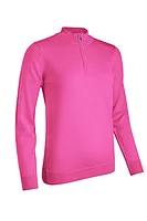 g.AMIRA Quarter Zip Merino Lightweight Golf Sweater - Hot Pink