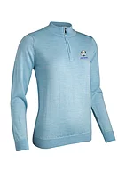 g.RYDER CUP AMIRA Ryder Cup Quarter Zip Merino Lightweight Golf Sweater - Paradise Marl