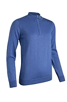 g.AMIRA Quarter Zip Merino Lightweight Golf Sweater - Tahiti Marl