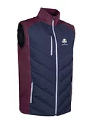 s.RYDER CUP ANDORRA Ryder Cup Padded Bonded Thermal Golf Gilet - Navy/Mulberry/Silver