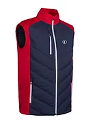 s.THE OPEN ANDORRA The Open Padded Bonded Thermal Golf Gilet - Navy/Red/Silver