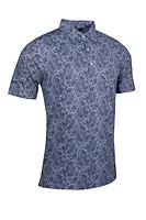 g.ANDREWS Paisley Print Performance Golf Shirt - Light Grey/Navy