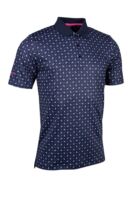 g.ANGUS SALE Scottie Dog Print Performance Golf Shirt Sale - Navy/White