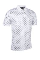 g.ANGUS SALE Scottie Dog Print Performance Golf Shirt Sale - White/Navy