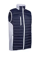 s.ANTON SALE Full Zip Padded Performance Golf Gilet Sale - Navy/Silver/White