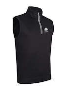 g.RYDER CUP APPLECROSS Ryder Cup Quarter Zip Sleeveless Performance Golf Midlayer - Black/White