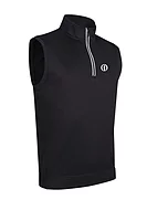 g.THE OPEN APPLECROSS The Open Quarter Zip Sleeveless Performance Golf Midlayer - Black/White