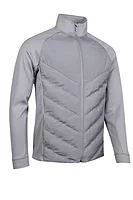 g.ARDEN Full Zip Thermal Padded Performance Heavyweight Golf Jacket - Mid Grey Marl