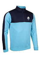 s.RYDER CUP ARIZONA Ryder Cup Quarter Zip Thermal Fleece Showerproof Golf Midlayer - Aqua/Navy