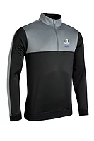 s.RYDER CUP ARIZONA Ryder Cup Quarter Zip Thermal Fleece Showerproof Golf Midlayer - Black/Gunmetal