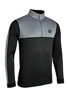 s.THE OPEN ARIZONA The Open Quarter Zip Thermal Fleece Showerproof Golf Midlayer - Black/Gunmetal