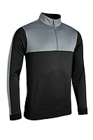 s.ARIZONA Quarter Zip Thermal Fleece Showerproof Golf Midlayer - Black/Gunmetal
