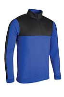s.ARIZONA Quarter Zip Thermal Fleece Showerproof Golf Midlayer - Electric Blue/Black