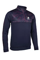 s.RYDER CUP ARIZONA Ryder Cup Quarter Zip Thermal Fleece Showerproof Golf Midlayer - Navy/Mulberry Camo