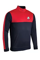 s.RYDER CUP ARIZONA Ryder Cup Quarter Zip Thermal Fleece Showerproof Golf Midlayer - Navy/Red