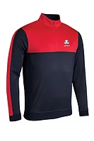s.RYDER CUP ARIZONA Ryder Cup Quarter Zip Thermal Fleece Showerproof Golf Midlayer - Navy/Red