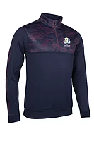 s.RYDER CUP ARIZONA Ryder Cup Quarter Zip Thermal Fleece Showerproof Golf Midlayer - Navy/Mulberry Camo