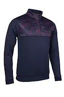 s.ARIZONA Quarter Zip Thermal Fleece Showerproof Golf Midlayer - Navy/Mulberry Camo