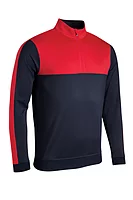 s.ARIZONA Quarter Zip Thermal Fleece Showerproof Golf Midlayer - Navy/Red