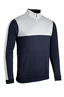 s.ARIZONA Quarter Zip Thermal Fleece Showerproof Golf Midlayer - Navy/Silver