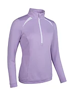 s.AROSA Quarter Zip Panelled Showerproof Golf Midlayer - Lilac/White