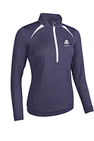 s.RYDER CUP AROSA Ryder Cup Zip Panelled Golf Midlayer - Midnight Plum/White