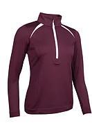 s.AROSA Quarter Zip Panelled Showerproof Golf Midlayer - Mulberry/White
