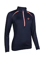 s.THE OPEN AROSA The Open Zip Panelled Golf Midlayer - Navy/Coral Shell Print