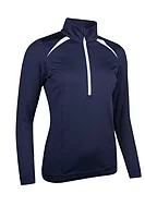 s.AROSA Quarter Zip Panelled Showerproof Golf Midlayer - Navy/White