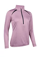 s.AROSA Quarter Zip Panelled Showerproof Golf Midlayer - Pink Haze/Black