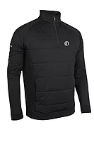 g.THE OPEN ARRAN The Open Quarter Zip Performance Hybrid Midweight Golf Midlayer - Black