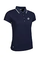 g.THE OPEN ARWEN The Open Contrast Scalloped Performance Pique Golf Shirt - Navy/White