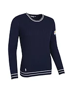 g.RYDER CUP ASHA Ryder Cup Crew Neck Micro Cable Midweight Merino Golf Sweater - Navy/White