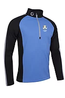 s.RYDER CUP ASPEN Ryder Cup Zip Panelled Showerproof Golf Midlayer - Ocean/Black/Silver
