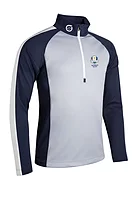s.RYDER CUP ASPEN Ryder Cup Zip Panelled Showerproof Golf Midlayer - Silver/Navy/White