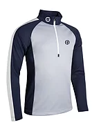 s.THE OPEN ASPEN The Open Zip Panelled Showerproof Golf Midlayer - Silver/Navy/White