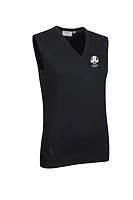 g.RYDER CUP ASTRID Ryder Cup V Neck Cotton Lightweight Golf Slipover - Black