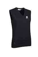 g.RYDER CUP ASTRID Ryder Cup V Neck Cotton Lightweight Golf Slipover - Black