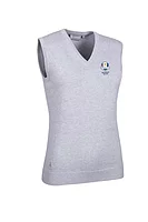 g.RYDER CUP ASTRID Ryder Cup V Neck Cotton Lightweight Golf Slipover - Light Grey Marl