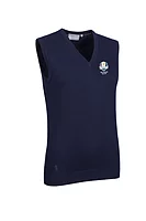 g.RYDER CUP ASTRID Ryder Cup V Neck Cotton Lightweight Golf Slipover - Navy