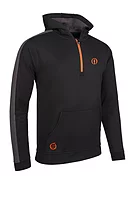 s.THE OPEN ATLAS The Open Quarter Zip Thermal Fleece Showerproof Golf Hoodie - Black/Charcoal/Inferno