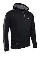 s.THE OPEN ATLAS The Open Quarter Zip Thermal Fleece Showerproof Golf Hoodie - Black/Gunmetal Marl