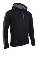 s.ATLAS Quarter Zip Thermal Fleece Showerproof Golf Hoodie - Black/Gunmetal Marl
