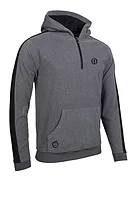 s.THE OPEN ATLAS The Open Quarter Zip Thermal Fleece Showerproof Golf Hoodie - Gunmetal Marl/Black
