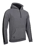 s.ATLAS Quarter Zip Thermal Fleece Showerproof Golf Hoodie - Gunmetal Marl/Black